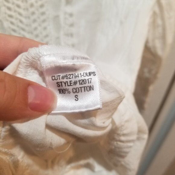 XCVI white boho peasant top small romantic ren fair Renaissance beachy coastal - Picture 2 of 5